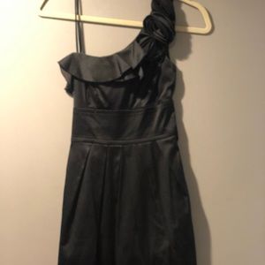 Little black dress! One Shoulder! Satin! Dress
